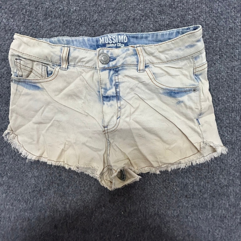 Mossimo Shorts Womens Size 3 Light Blue Denim Raw Hem Frayed Casual Stretch
